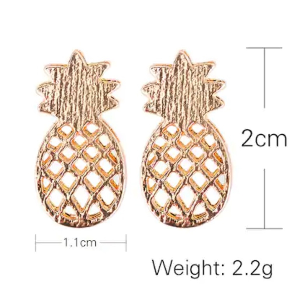 🔴 Pineapple 🍍 Hollow Stud Delicate Earrings - Picture 5 of 5